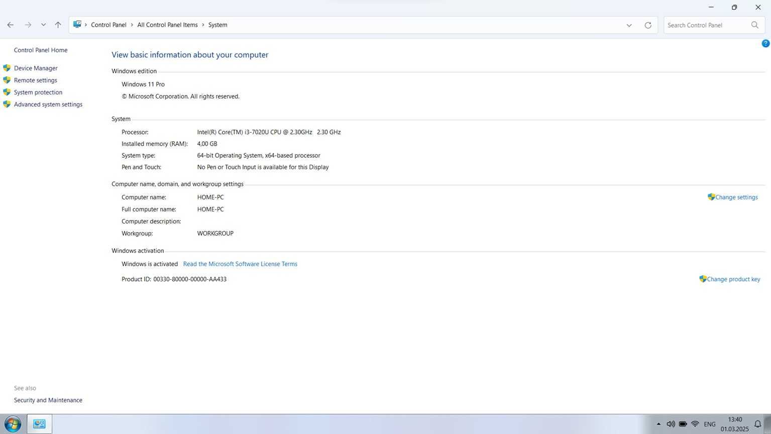 Laptop HP 15,6 inch i3 gen7 - 7020U 2,3 Ghz model 15-da0013nq