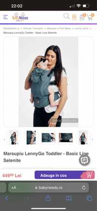 Marsupiu LennyGo Toddler Basic Line Selenite