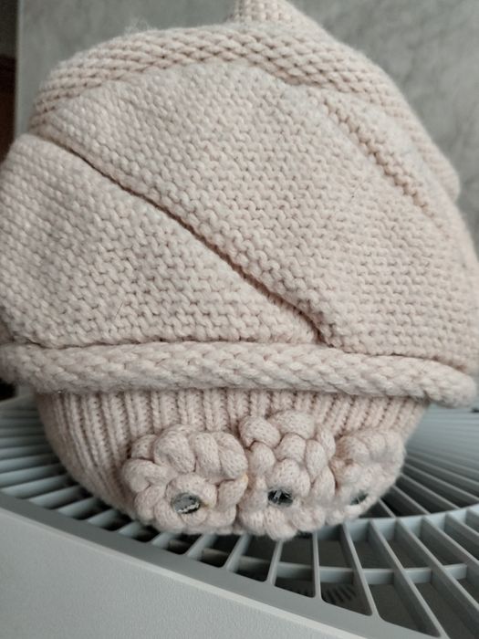 Шапка теплая двойная,беж.,1000тг