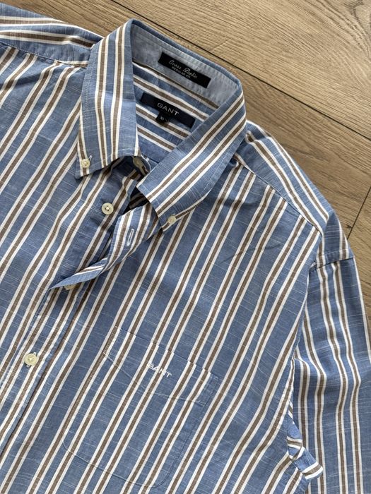 Camasa GANT Dungi Maneca Lunga Albastru Barbati | Marime XL