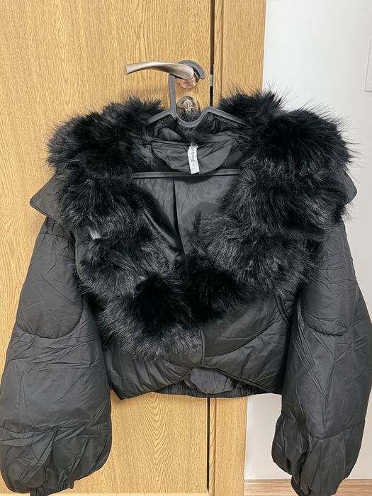 Зимно яке с кожена яка