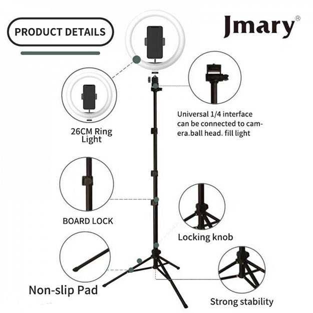 Кольцевая LED cелфи лампа Jmary FM-536A с штативом и пультом ДОСТАВКА!