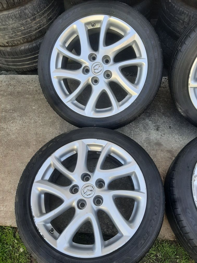jante aliaj 5x114.3 r17 mazda cu anvelope de vara