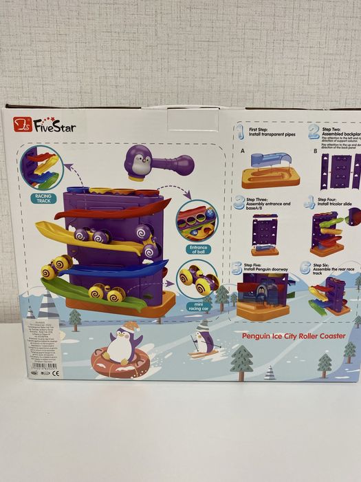 Бебешка игра с топки, чукче и количка за спускане, топче, път