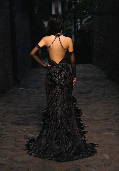 Бална черна рокля