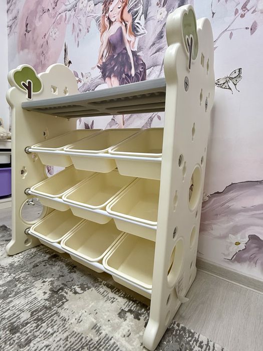 Dulap de jucării Montessori cu 9 tăvi detașabile+cadou 1 jucarie