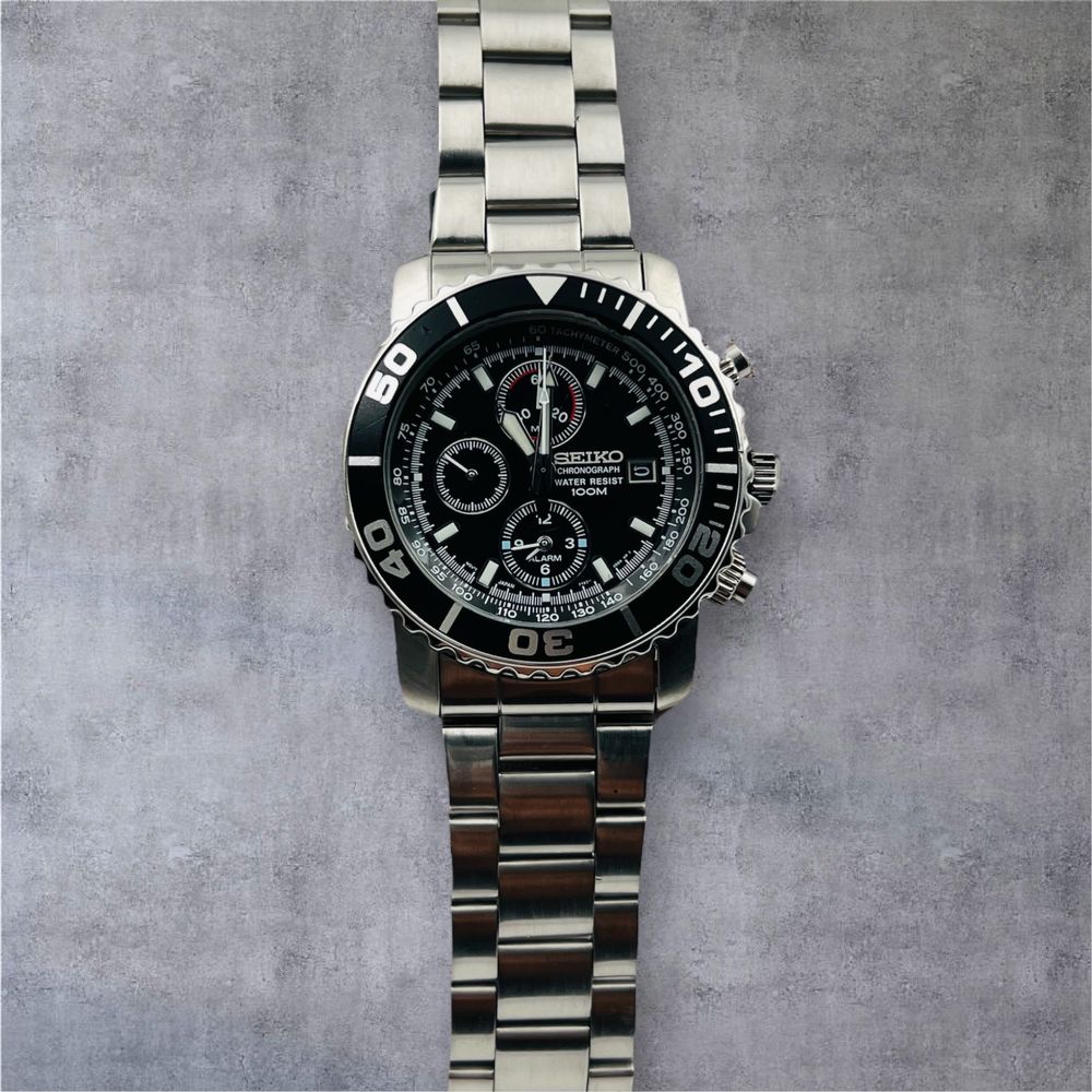 Seiko Chrnongraph Black Dial 43mm мъжки часовник