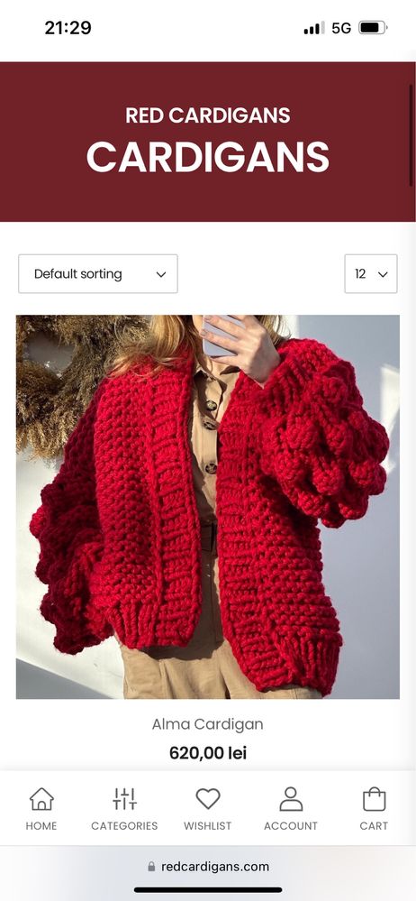 Vand cardigan red