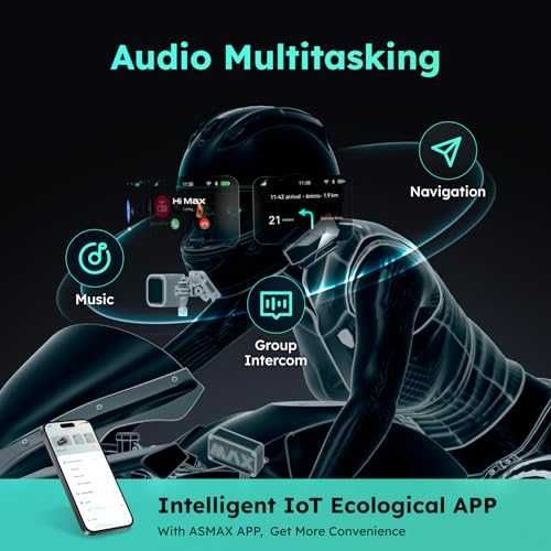 ASMAX F1 Bluetooth Headset for 10 Riders, intercom