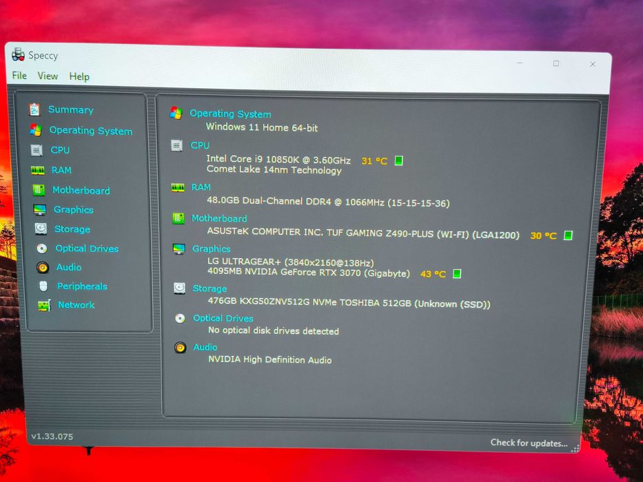 unitate pc gaming i9 10850k 48gb ram rtx 3070 ssd 512gb