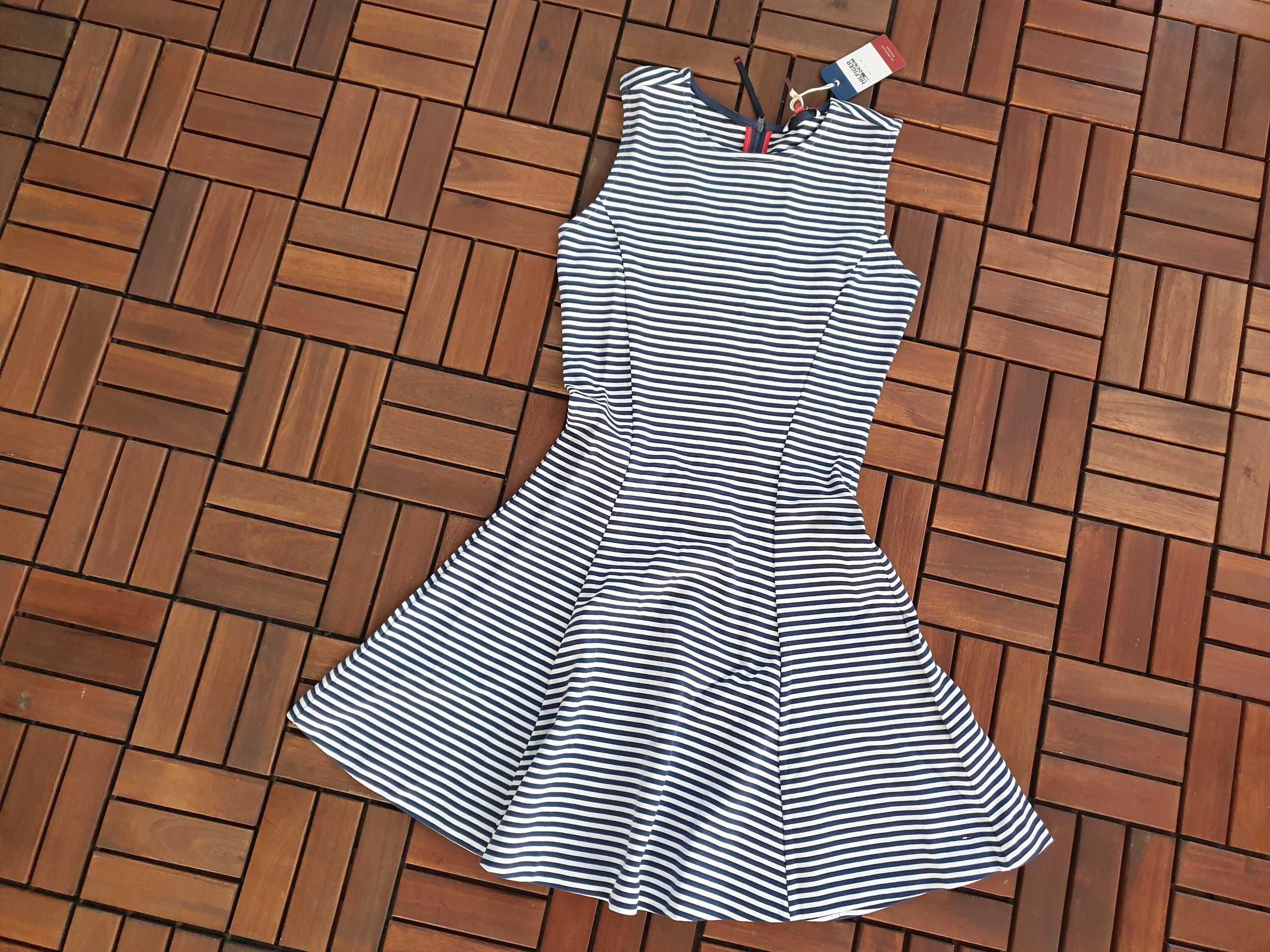 ПРОМО Tommy Hilfiger S  размер-Оригинална рокля бяло и синьо рае