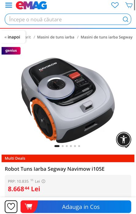 Masina Tuns iarba fara fir / Robot Gazon / NOU/ Navimow i105/ Segway