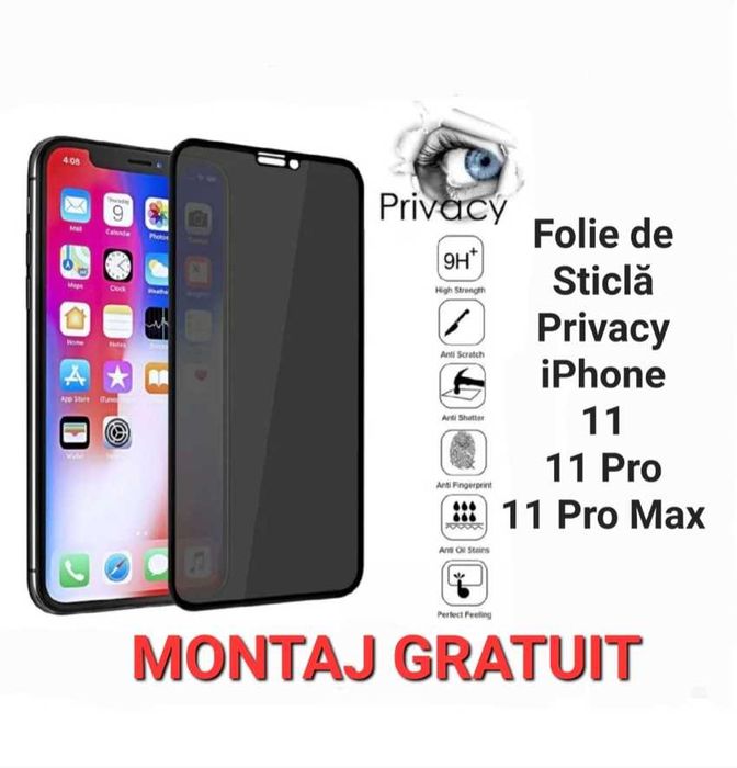Folie Sticla Privacy Full iPhone 11 / 11 Pro / Pro Max