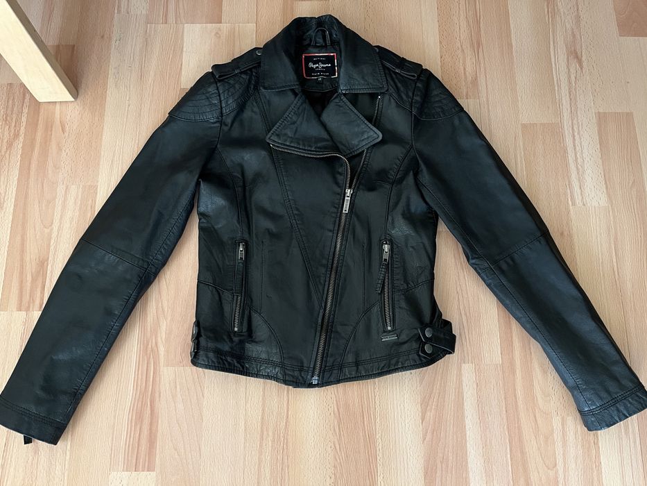 Geaca din piele naturala, marca Pepe Jeans, marime XS