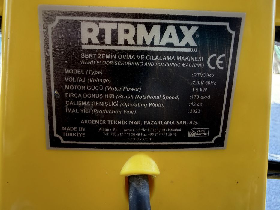 * RTRMAX ротор для чистки ковров-брусчатки-кафеля Турция