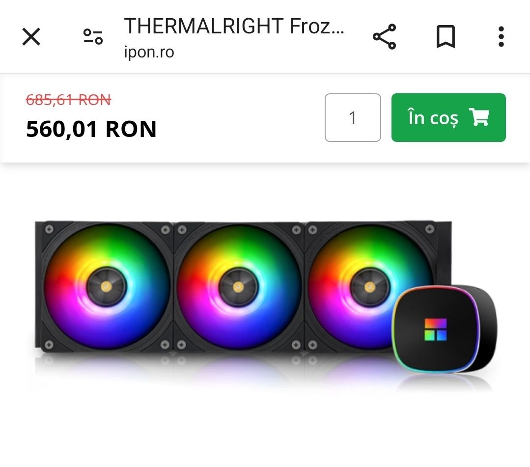 Cooler CPU Thermalright Frozen Notte 360 ​​Black ARGB cu răcire cu apă