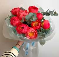 Букет голландских пионов, цветы, круглосуточная доставка