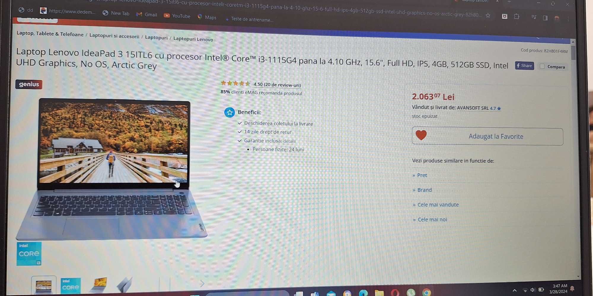 Leptop Lenovo Ideapead 3 15ITL6