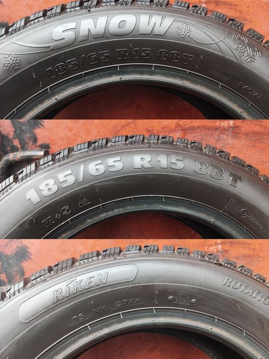 4бр. зимни гуми 185/65/15 Riken Snow Winter 
dot2222
8.2mm
Перфектно с
