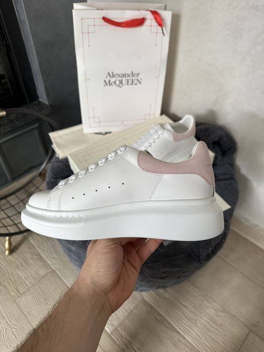 Alexander McQueen Oversized White Light Pink Snakeskin