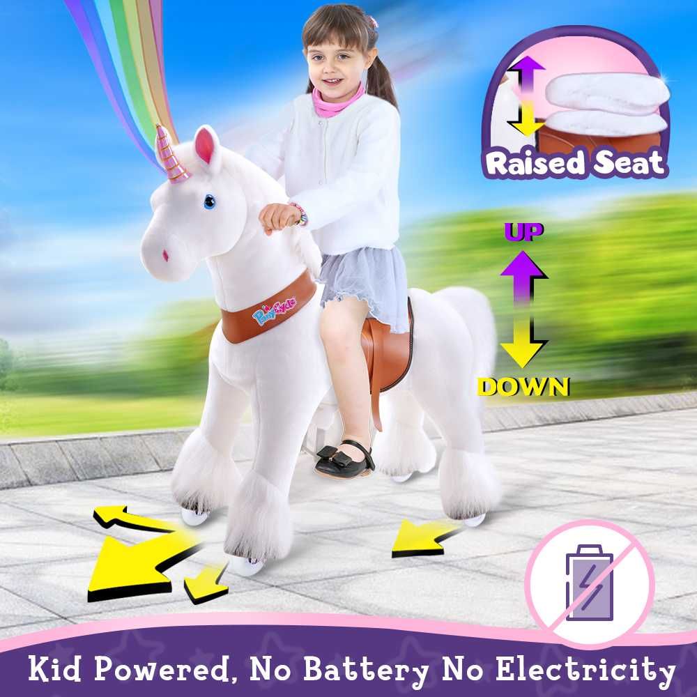 PonyCycle® Unicorn, Model U™, alb, 3-5 ani