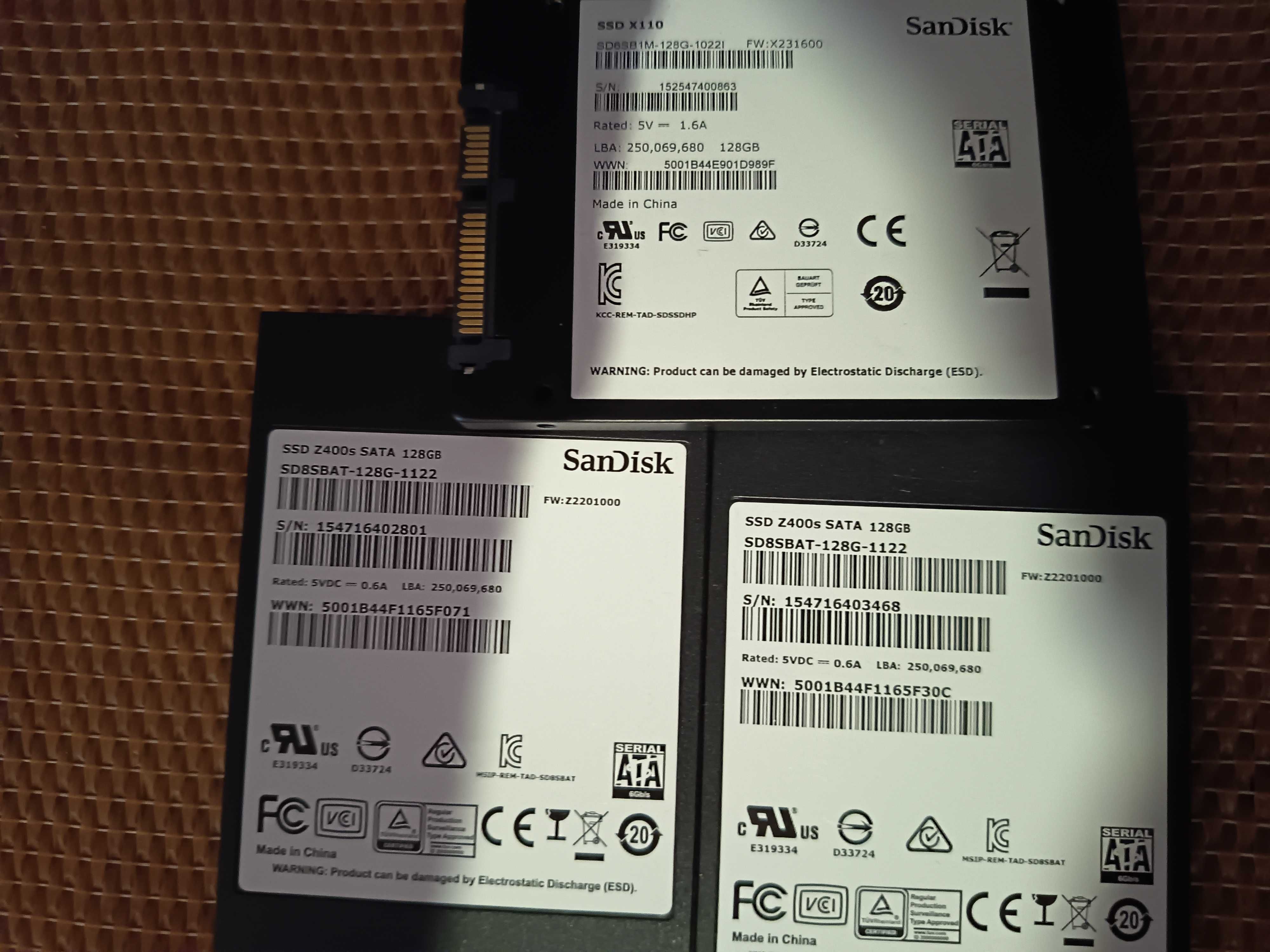 SSD uri sata 3 cu windows 10/ 11 instalat, Sandisk z400, X110, 128 gb