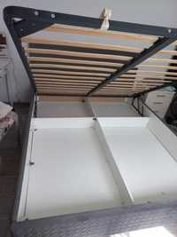 Pat dormitor 160/200 cadru metal tapisat