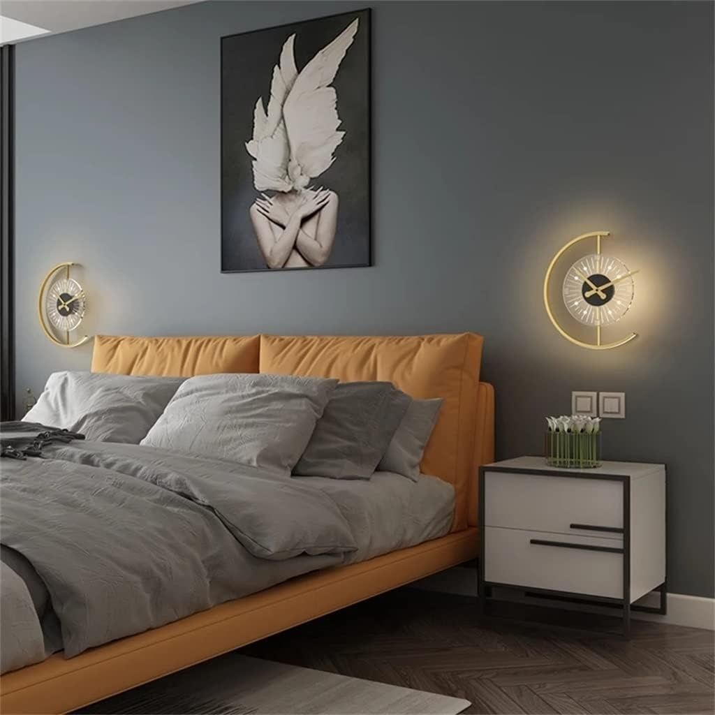 Стенен LED часовник, златист, Ф40 см