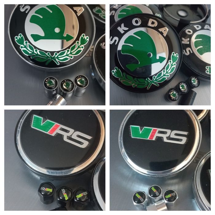 Skoda - skoda/vrs-Set 4 capace  si ventile pentru jante aliaj.