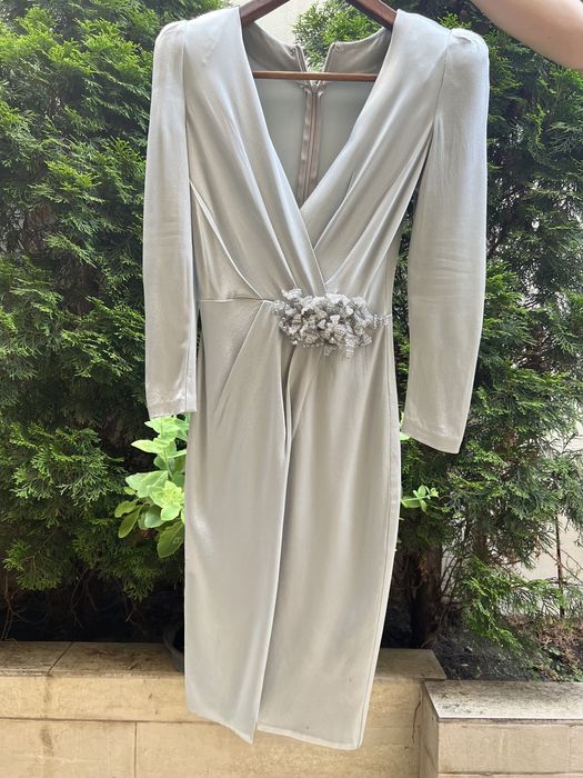 Rochie gri scurta medie de zi si seara Marquise