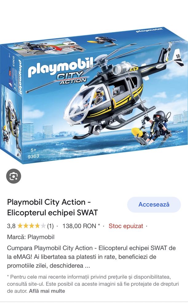 Playmobil elicopter si nava corabie playmobil