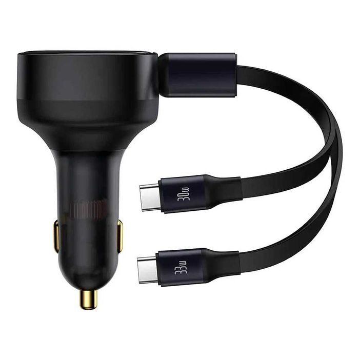 Автомобильное зарядное устройство Baseus Enjoyment 2в1 33W 2x USB-C