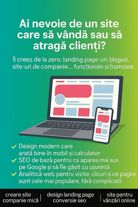 Realizăm Site-uri Web Profesionale cu SEO Inclus Ieftine