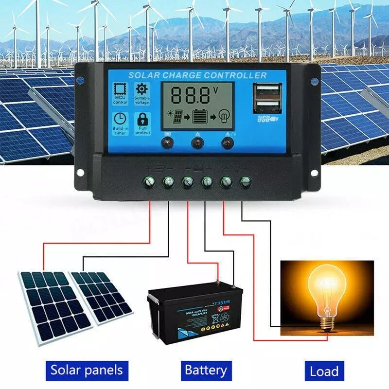 Соларен контролер 20А солар фотоволтаичен панел слънчев колектор
