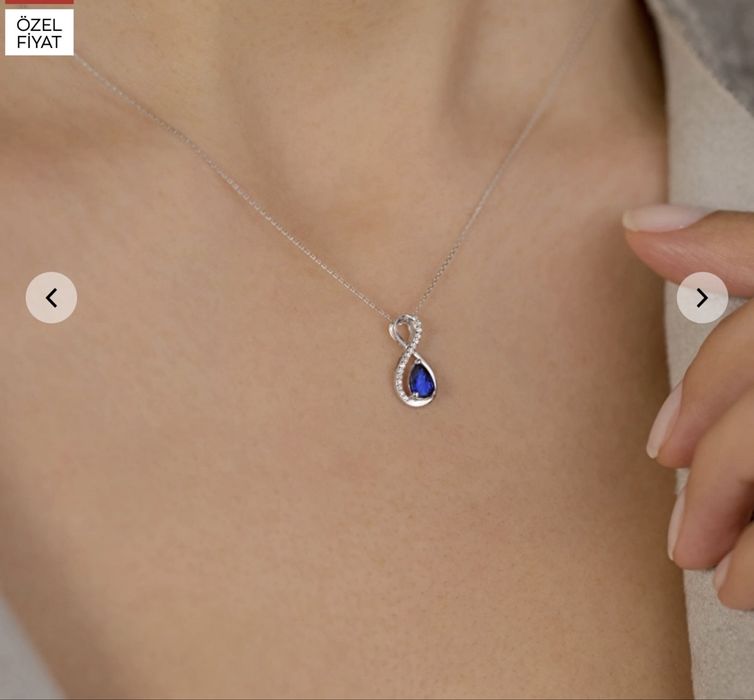 Комплект бриллианты с сапфиром