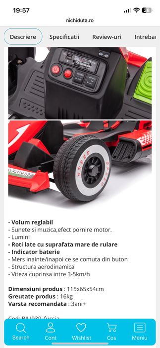 Masinuta electrica roz, fetite 3-6 ani