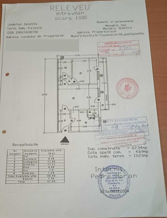 Apartament 2 camere etaj 2/4 zona jandarmeriei mobilat si utilat
