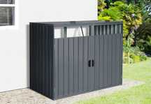 Cutie de gunoi metalică L cu 2 boxe BS-MK2 - 80 x 160 x 122 cm antraci