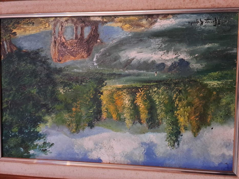 tablou pictura pe pfl 72/52 cm semnat Ferrer Miguel