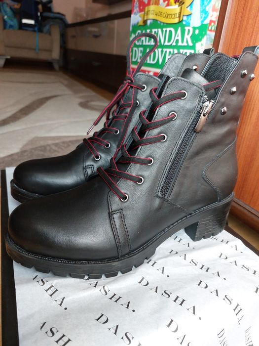 Ghete DASHA piele naturala mar 39 talpa antiaderenta