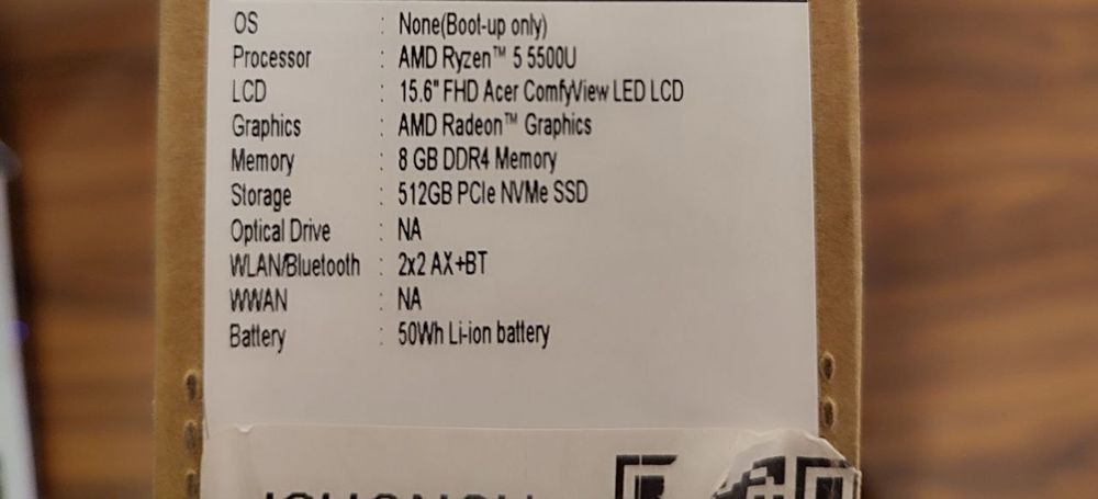 Наутбук Acer Aspire 3 8/512