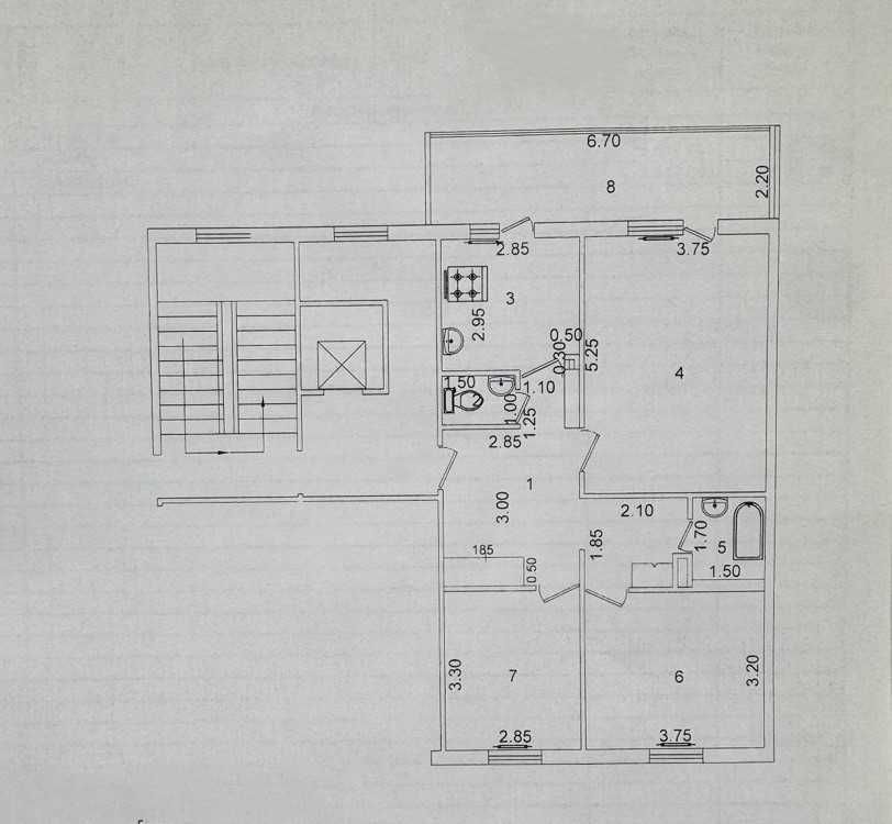 Бадамзар Ташкент Ленд Мечеть 3-комн 7/9 80,37 м² средн. сост панель