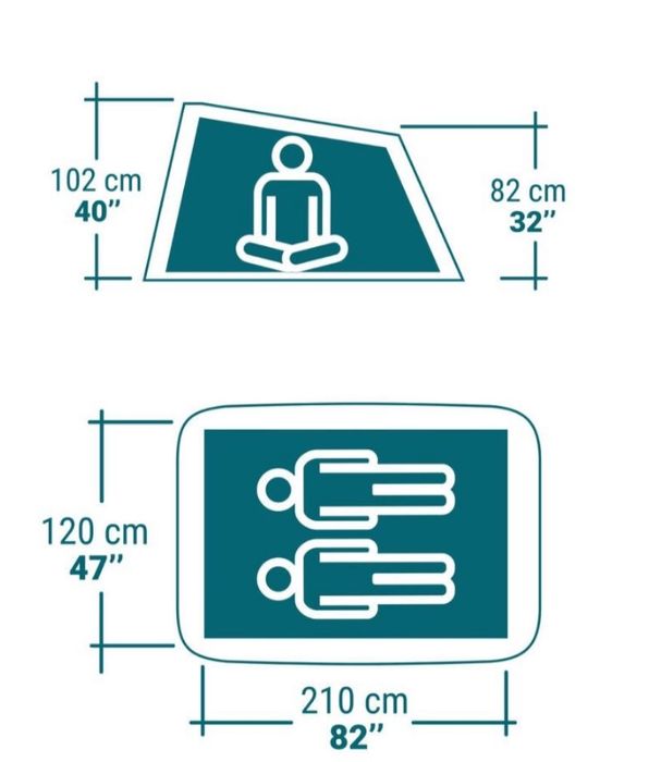 Quechua Cort plus 2 saci de dormit