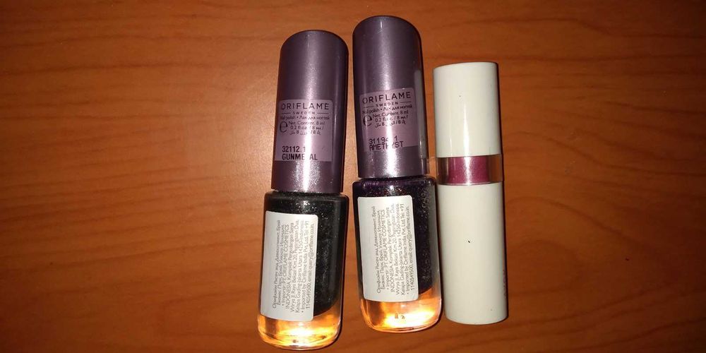 Kit 2 x Oje Oriflame The One Amethyst/Gunmetal + Ruj Avon Color trend