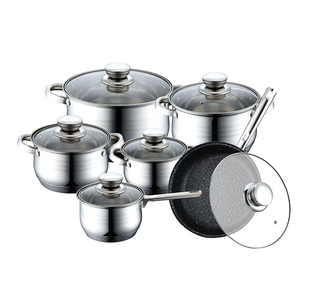 Set vase din inox Rosenberg Professionnel RB-12GB.
Pachet de 12 piese