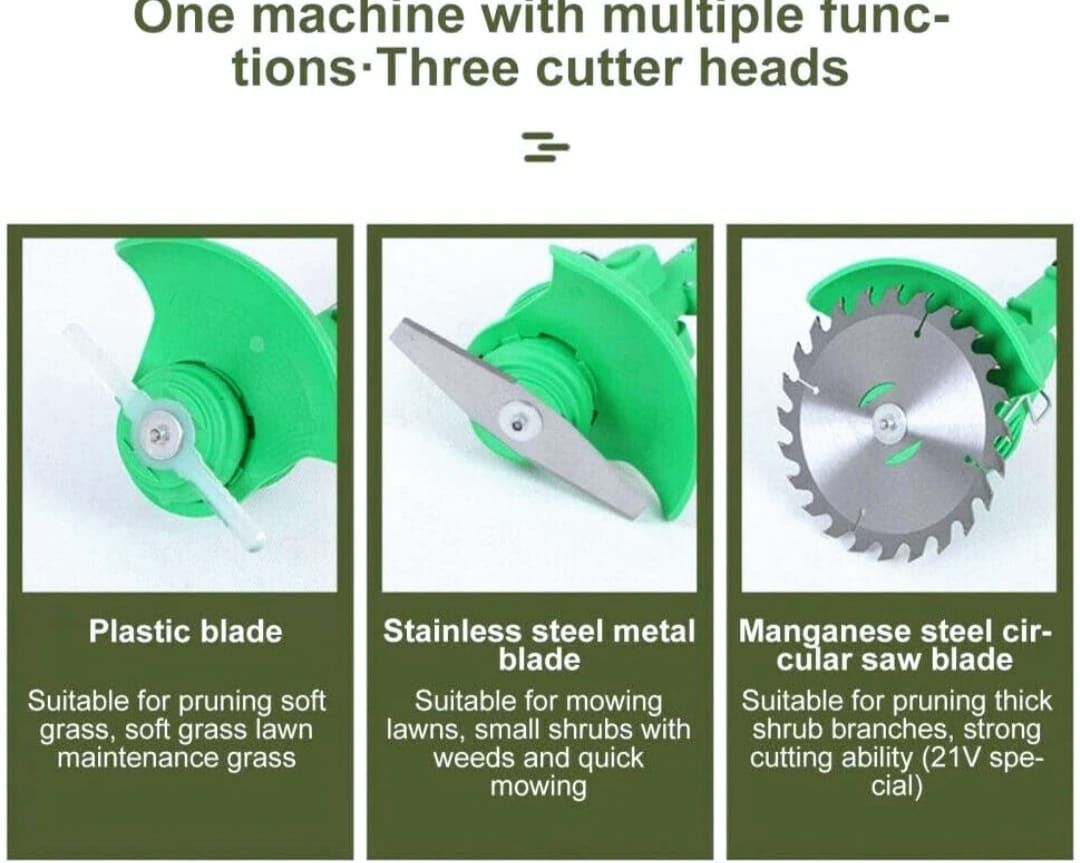 Trimmer ,motocoasa cu 2 acumulatori de 36v și 8 accesorii