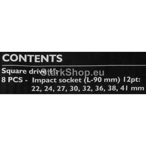 Комплект Дълбоки Ударни Вложки 12-стенни 1″ (22 – 41 мм) 8 части JCB
