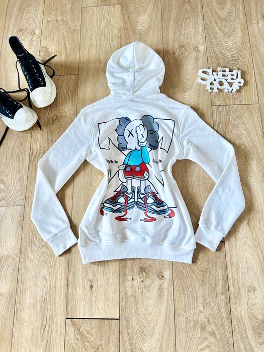 Off White!Страхотен суичър oversize Off White с качулка