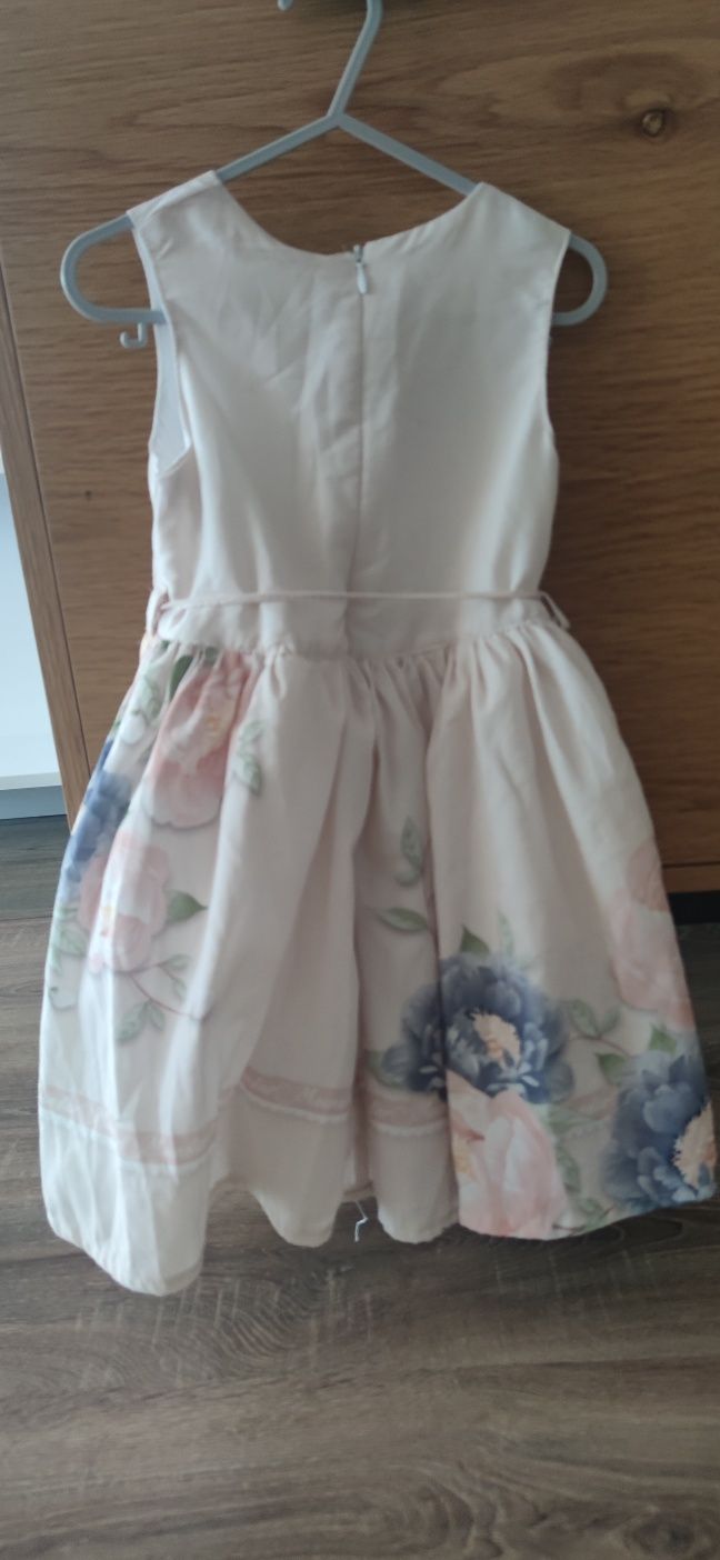 Официалнадетска рокля в бледо розово/ бежаво , р-р 104