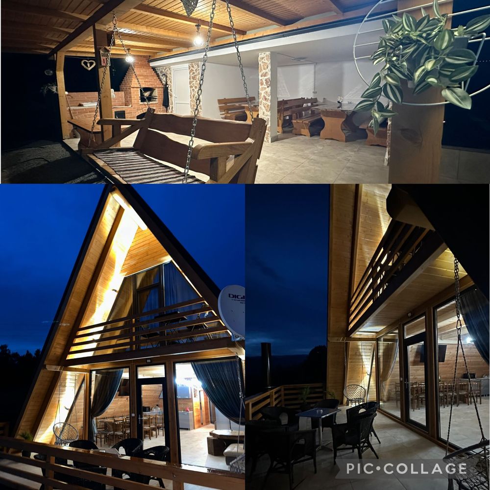 Cabana A Frame Panoramic Apuseni de inchiriat cu ciubar jacuzzi